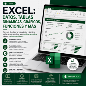 Excel: Datos, Tablas Dinámicas, Gráficos, Funciones y Más